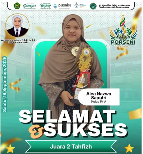 Mantap Menjaga Hafalan Al-Qur’an, Alea Nazwa Saputri Raih Juara 2 Tahfizh Putri PORSENI MI 2026